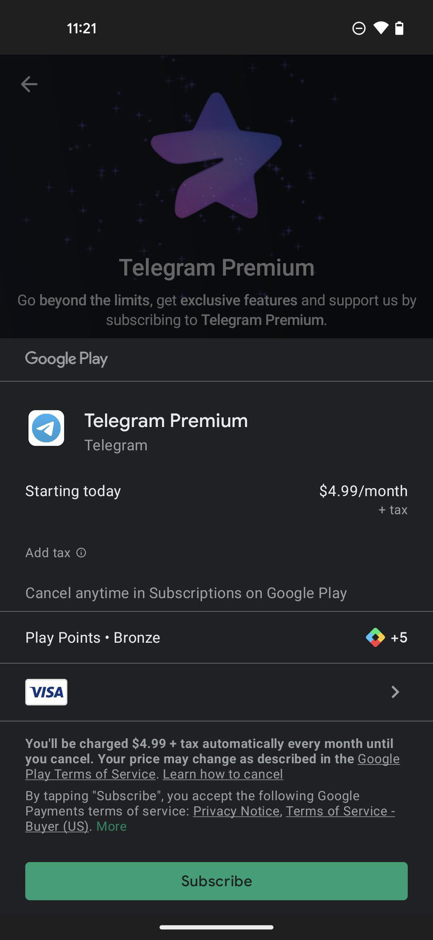 如何在 Android 4 上购买 Telegram会员