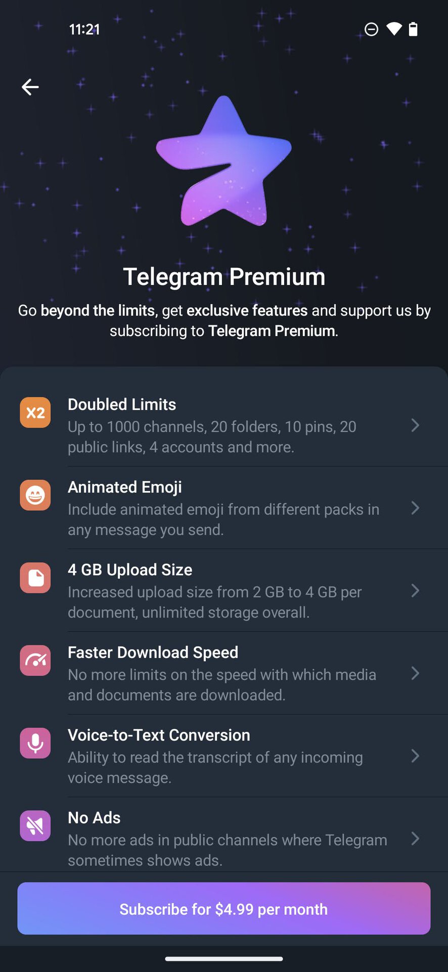 如何在 Android 3 上购买 Telegram会员